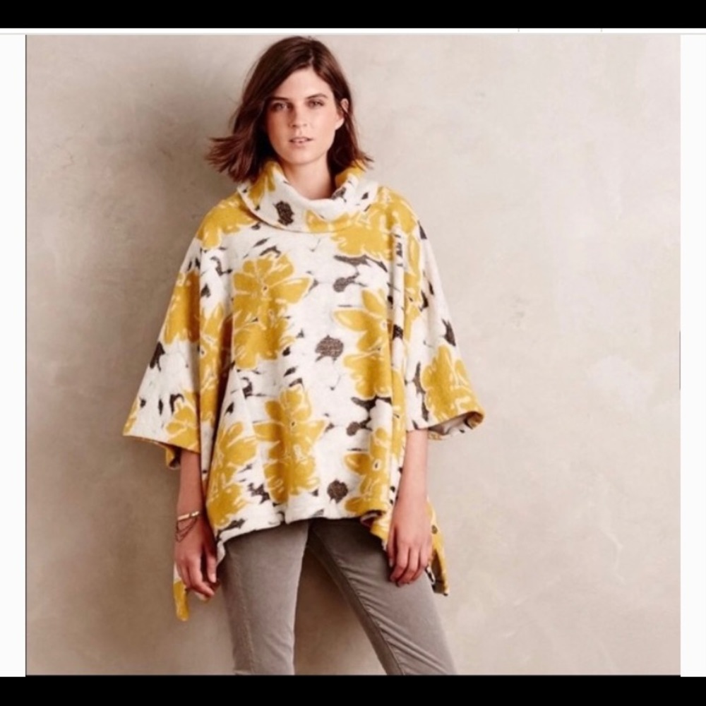 Anthropologie Saturday Sunday Cluster Flora Poncho